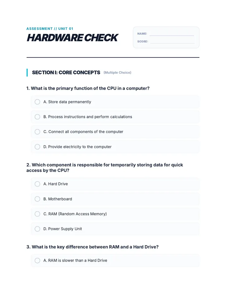 Hardware Knowledge Quiz