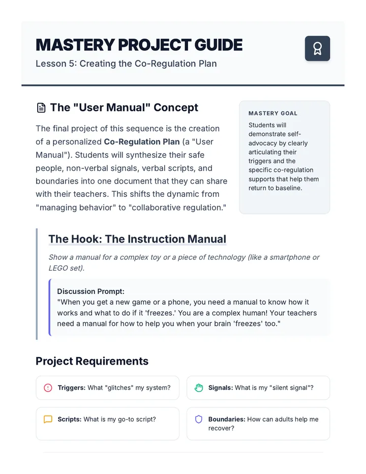Mastery Project Teacher Guide