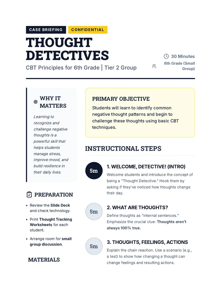 Thought Detectives Lesson Plan