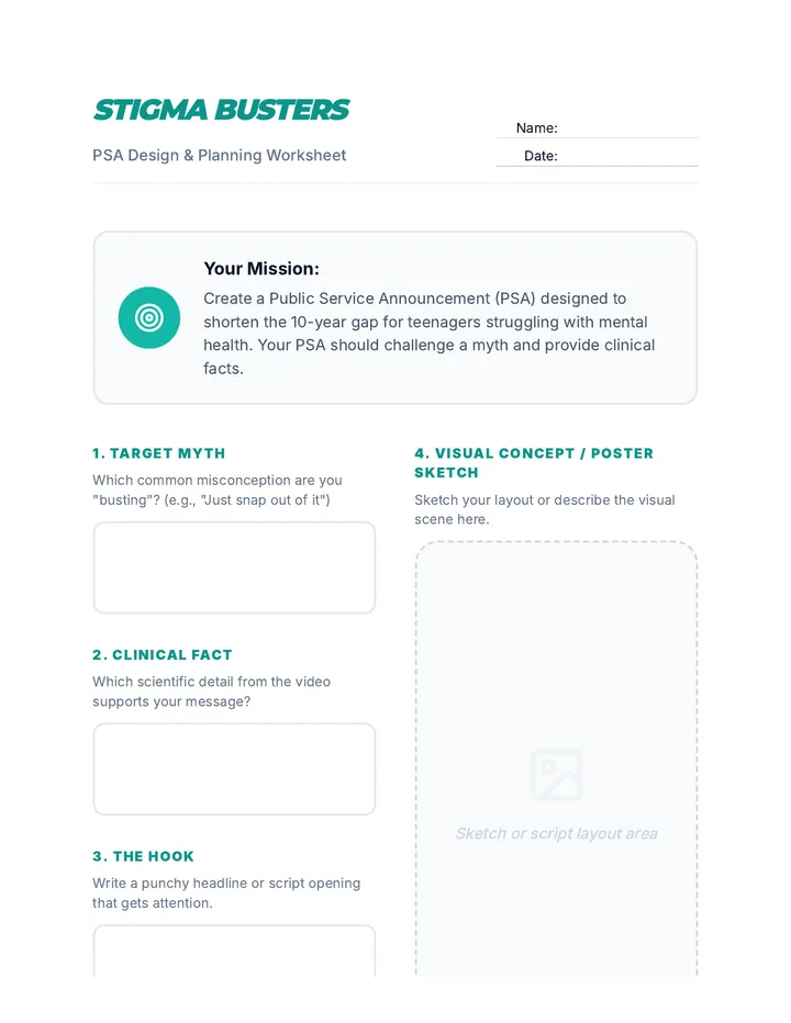 Stigma Busters Activity Sheet