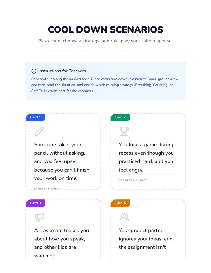 Scenario Cards Activity