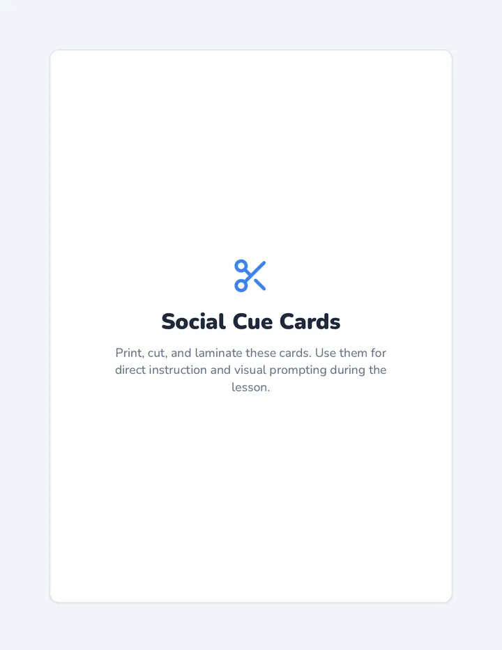 Social Cue Cards