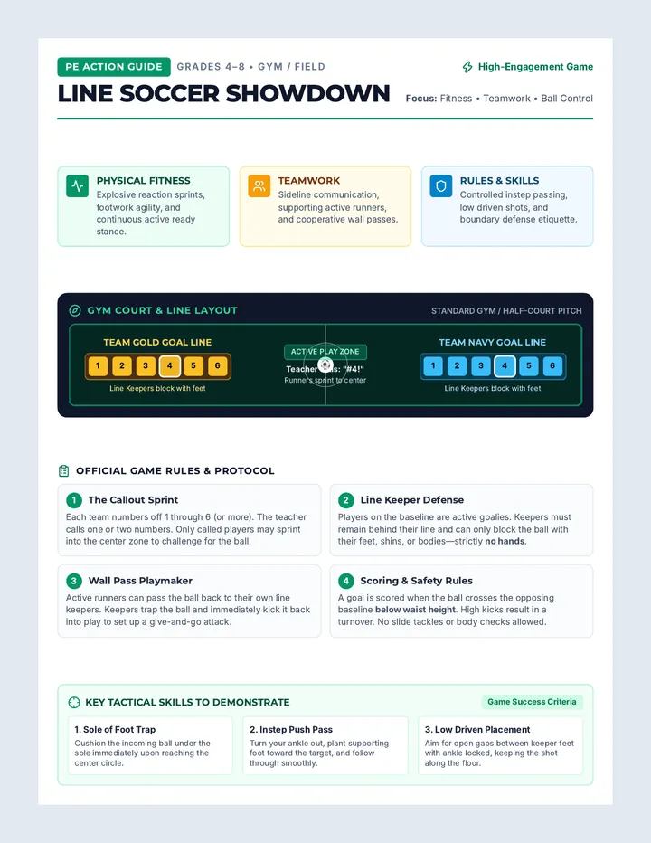 Line Soccer Showdown Activity Guide