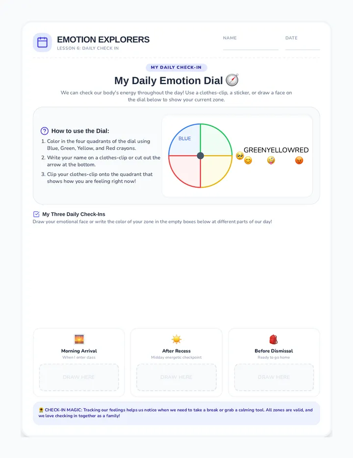 Daily Emotion Dials Board