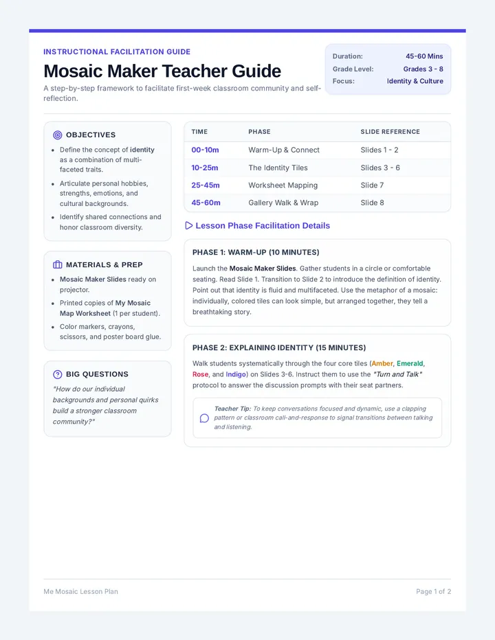 Mosaic Maker Teacher Guide page 1
