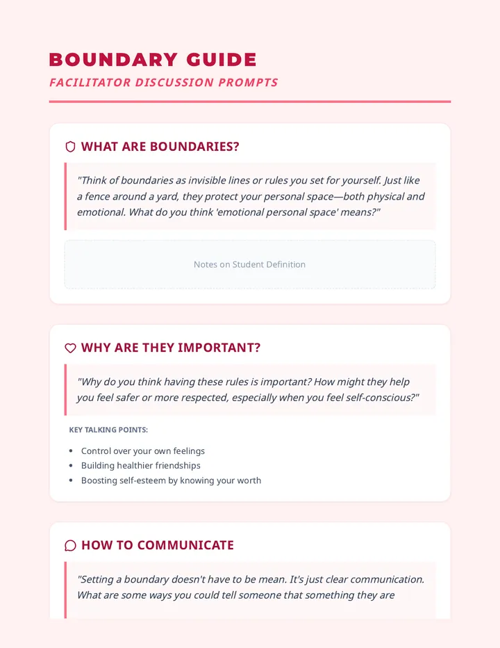 Setting Boundaries Discussion Guide