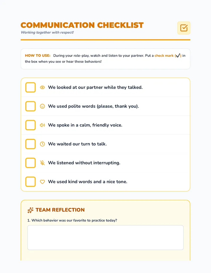 Respectful Communication Checklist