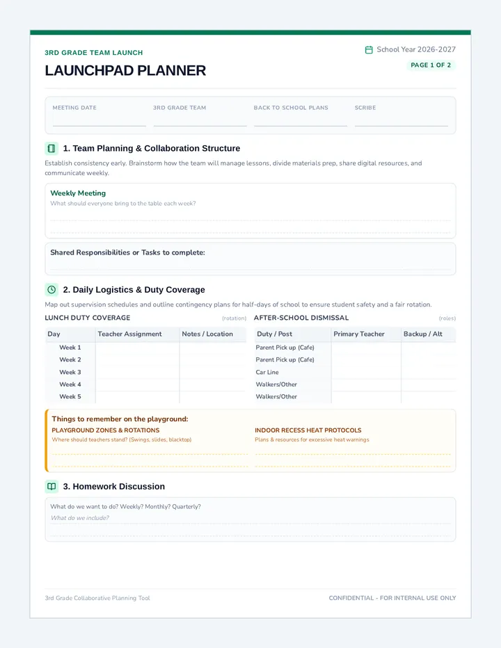 Team Launchpad Planning Packet