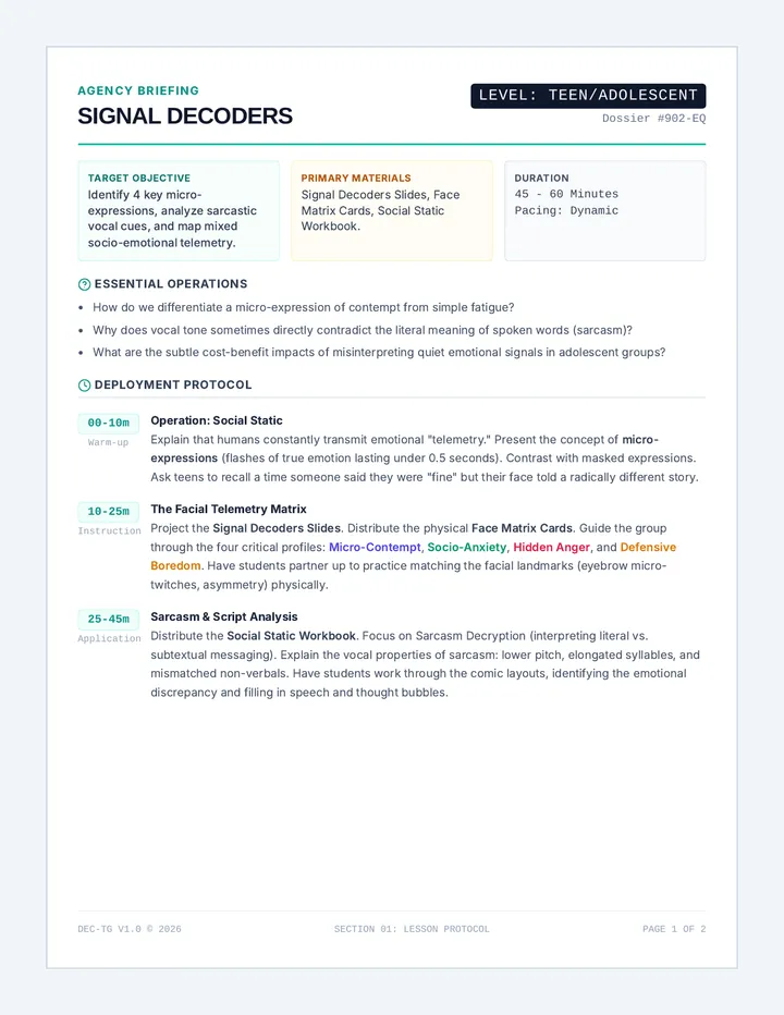 Decoder Teacher Guide
