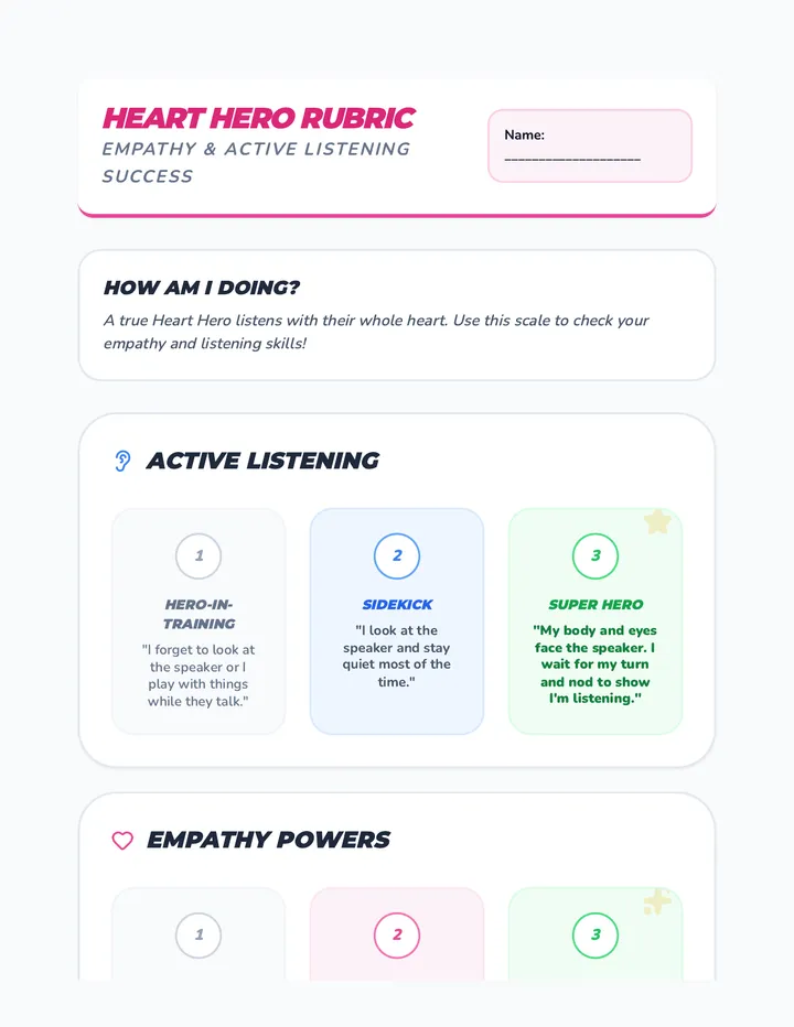 Heart Hero Rubric