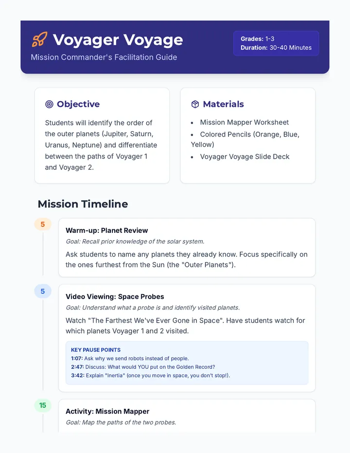 Mission Commander Teacher Guide