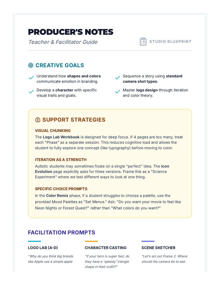 Studio Blueprint Teacher Guide