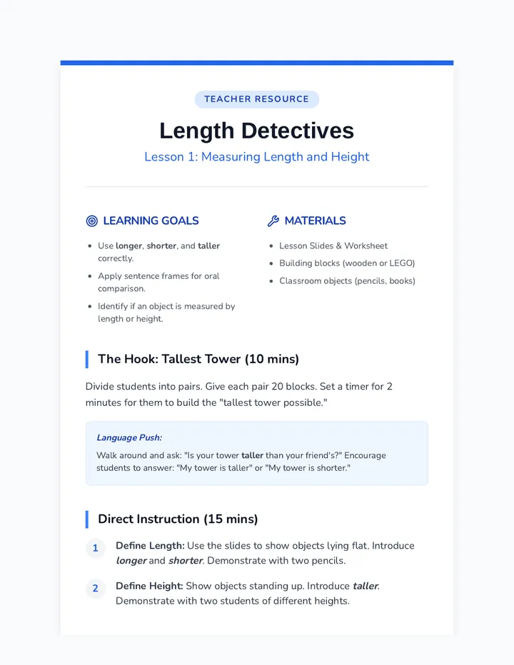 Length Leader Teacher Guide