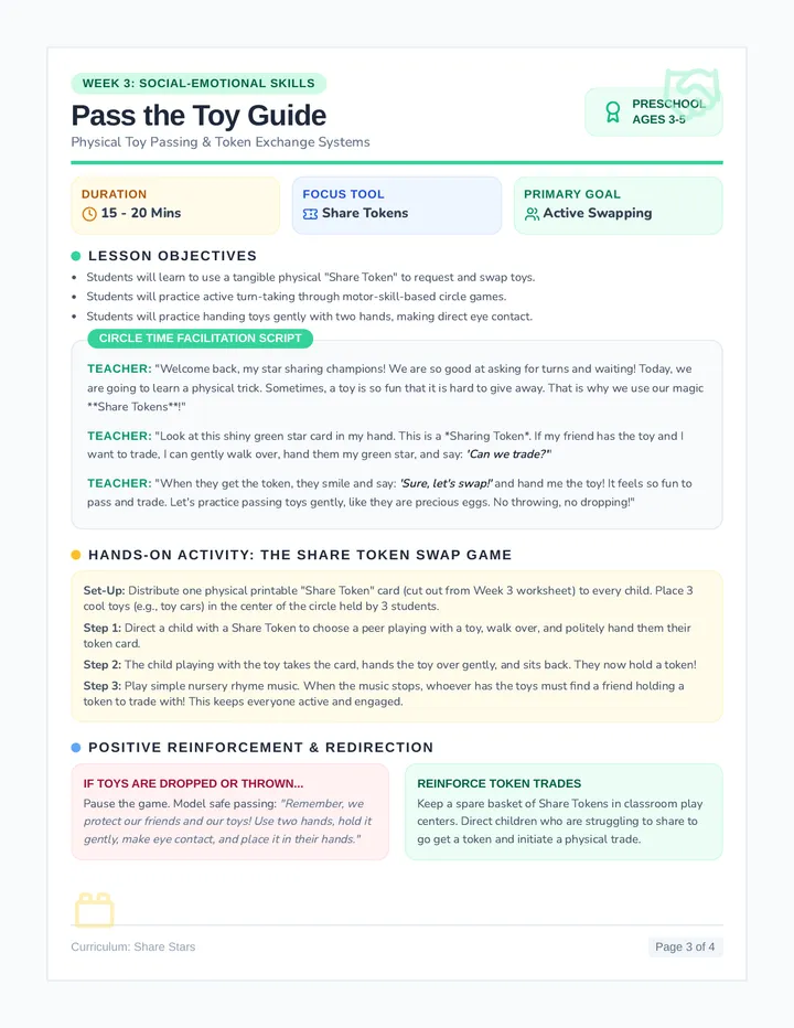 Pass the Toy Teacher Guide