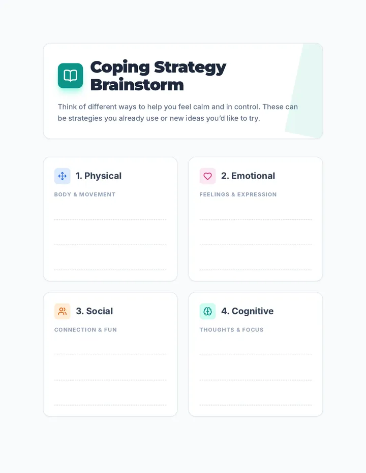 Coping Strategy Brainstorm Journal