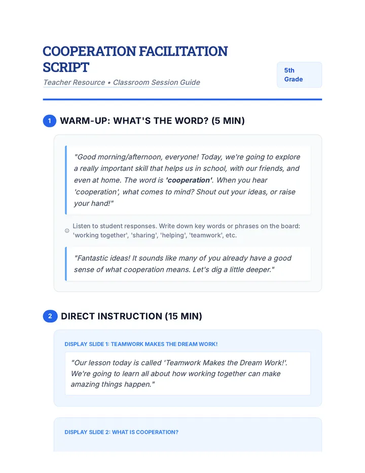 Cooperation Script