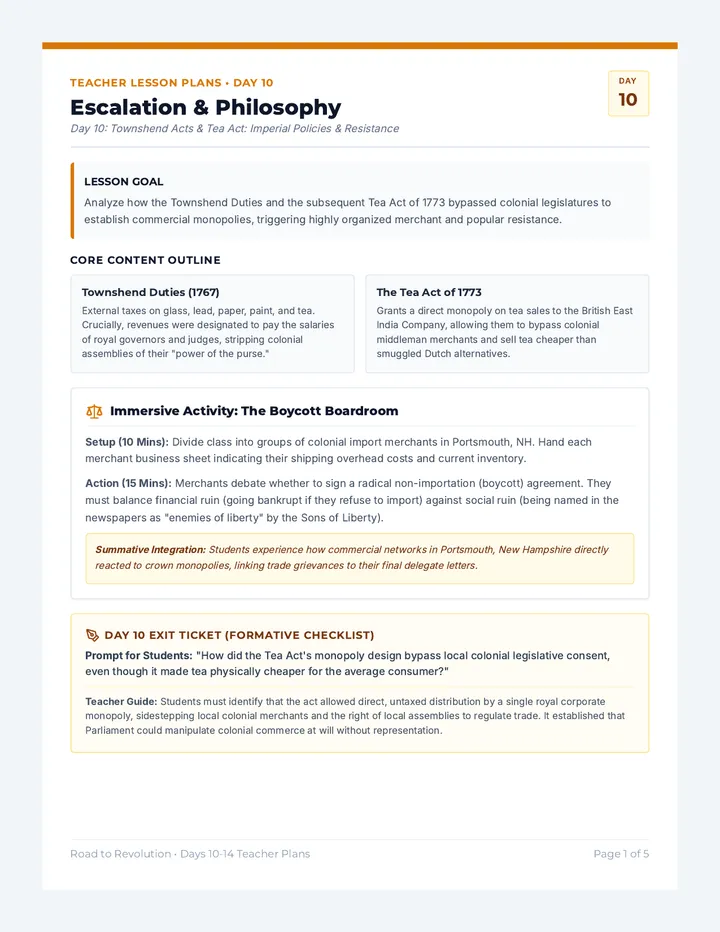 Escalation and Philosophy Lesson Plans
