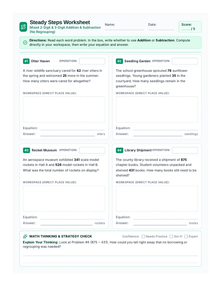 Steady Steps Worksheet