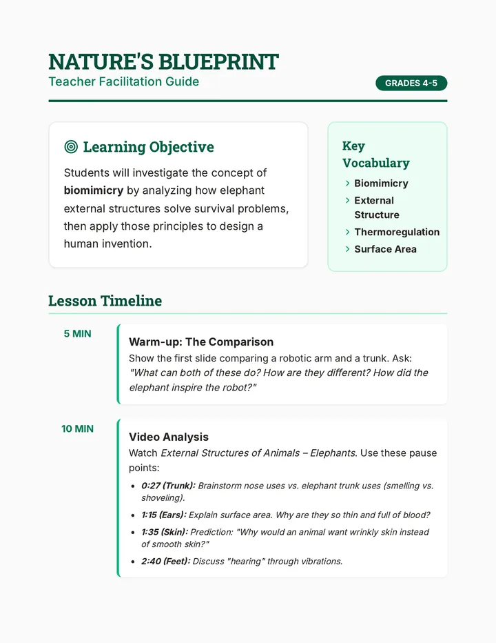 Nature's Blueprint Teacher Guide