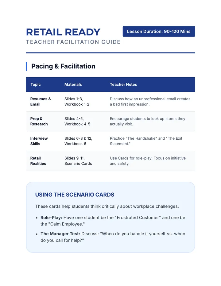 Retail Ready Teacher Guide