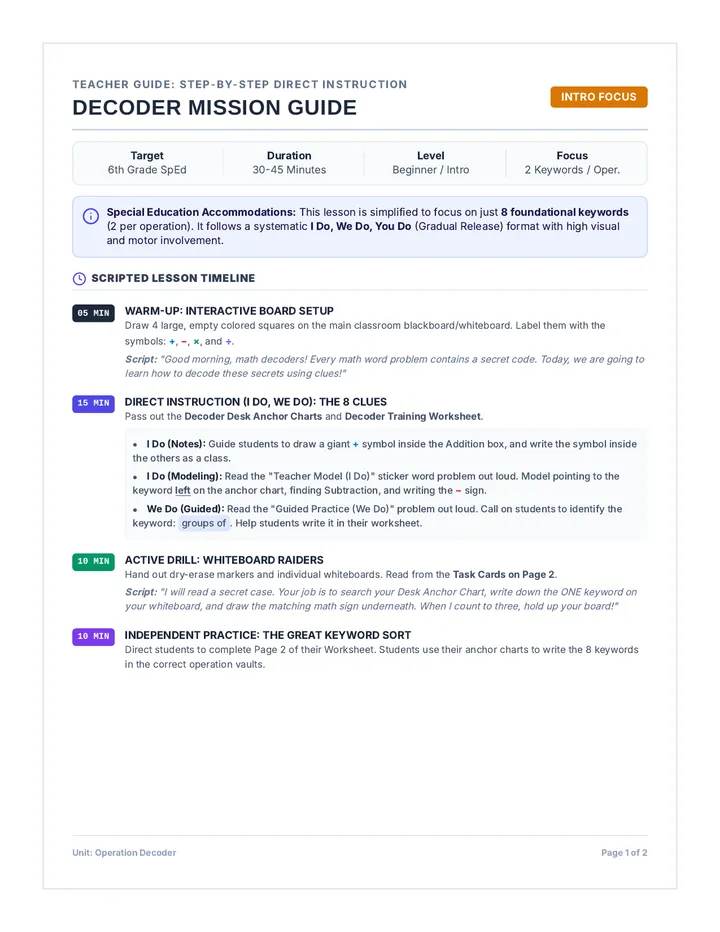 Decoder Mission Teacher Guide