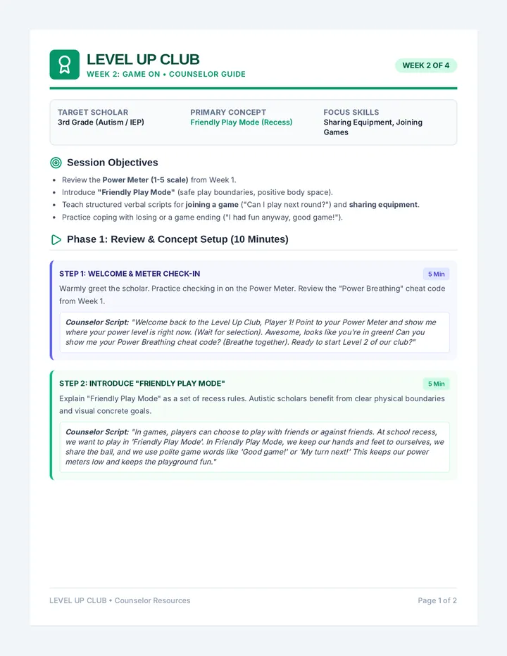 Game On Counselor Guide