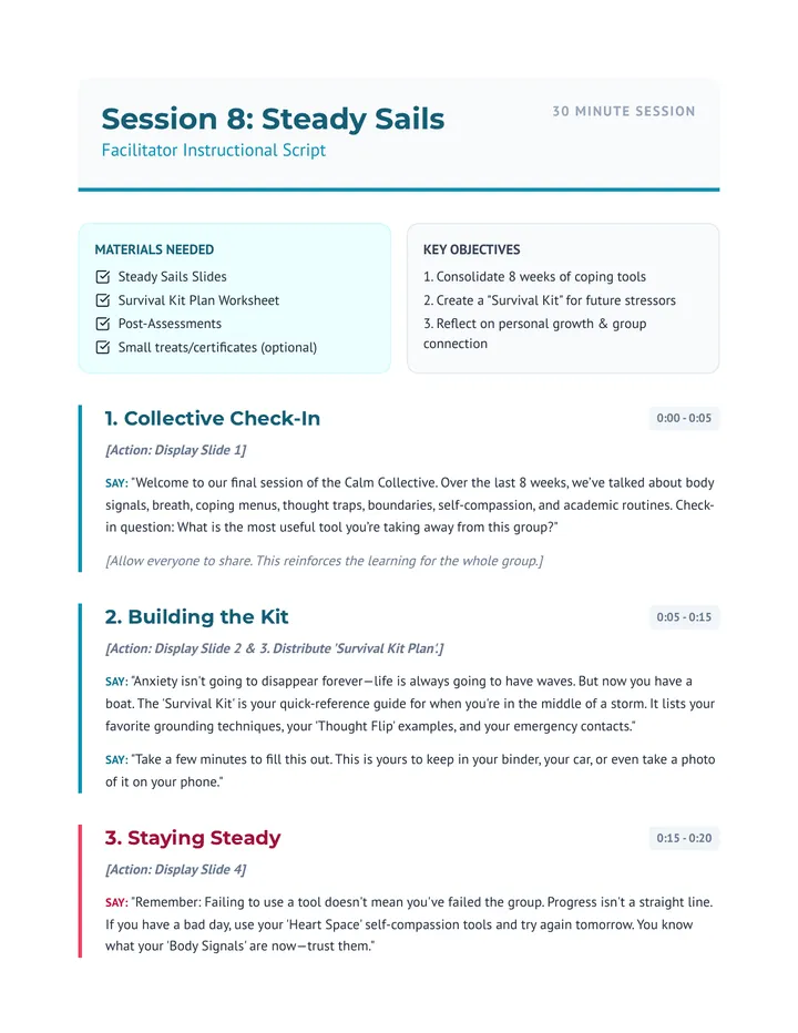 Steady Sails Script