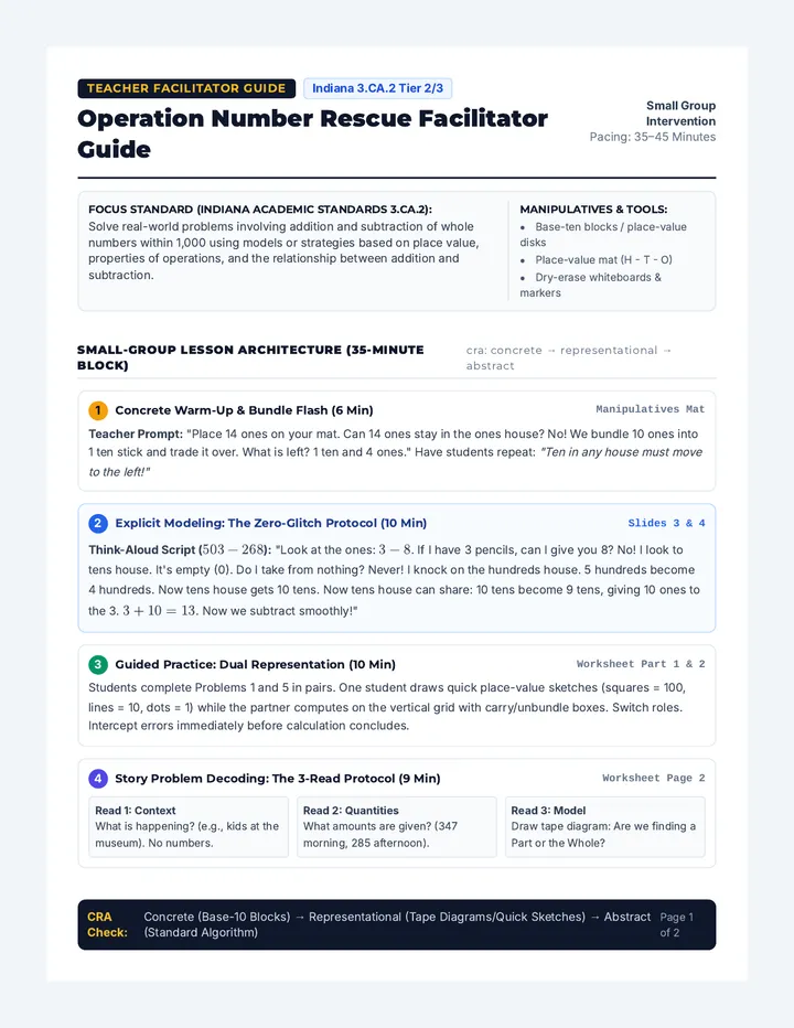 Number Rescue Facilitator Guide