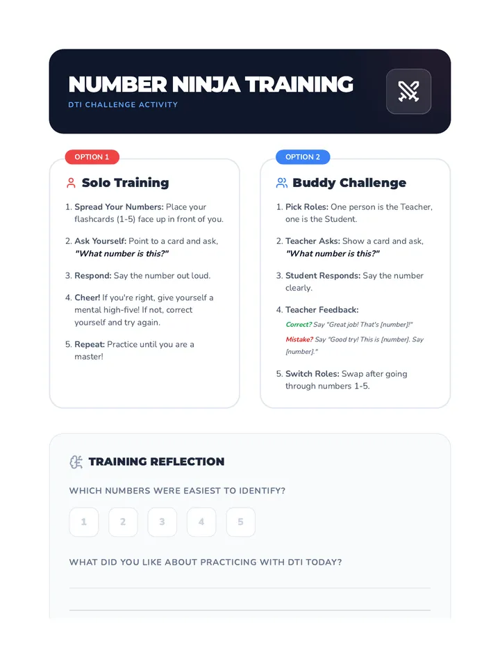 Number Ninja Practice Activity