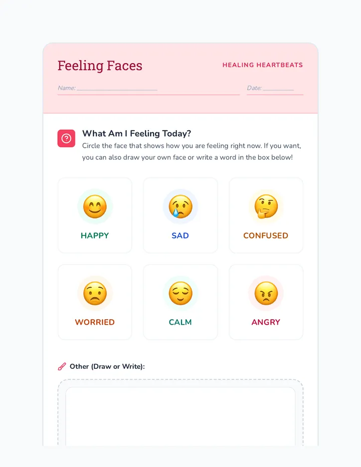 Feeling Faces Worksheet
