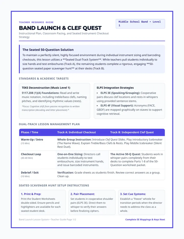 Band Launch Teacher Guide