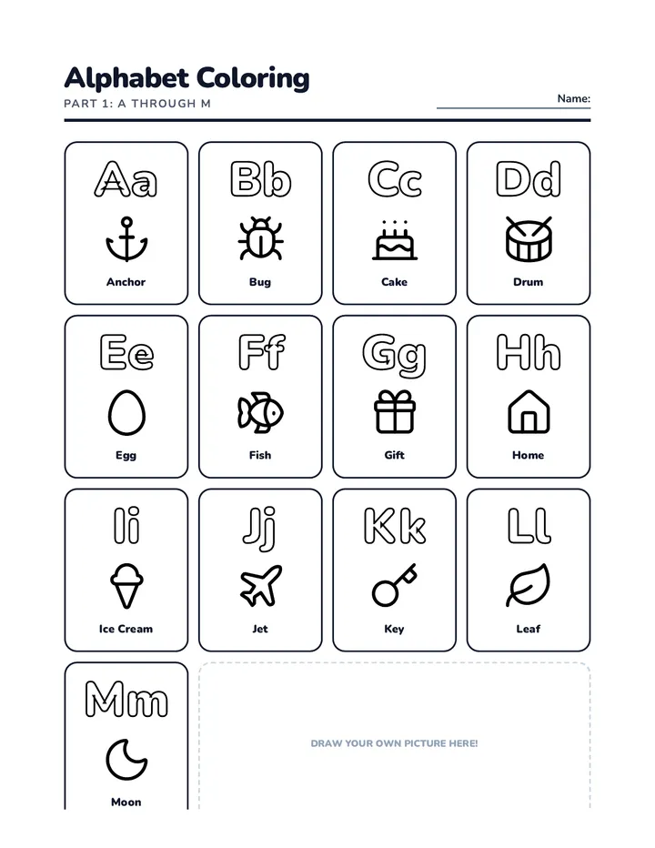 Alphabet Sound Coloring Page