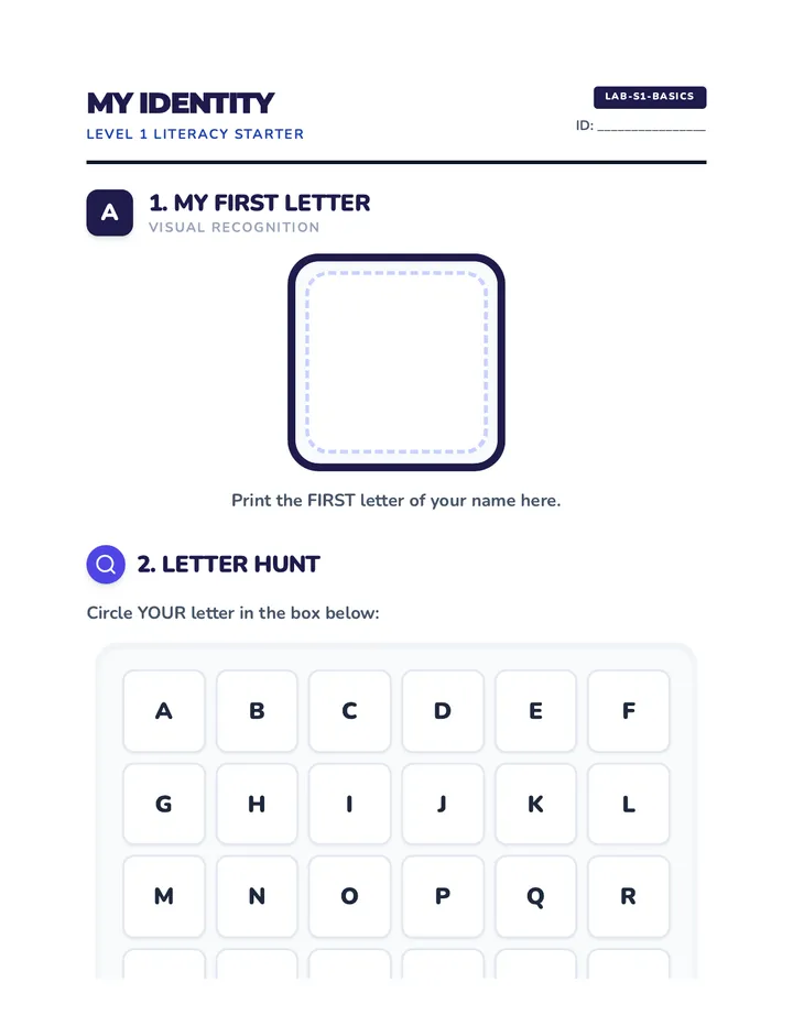 Identity Basics Worksheet