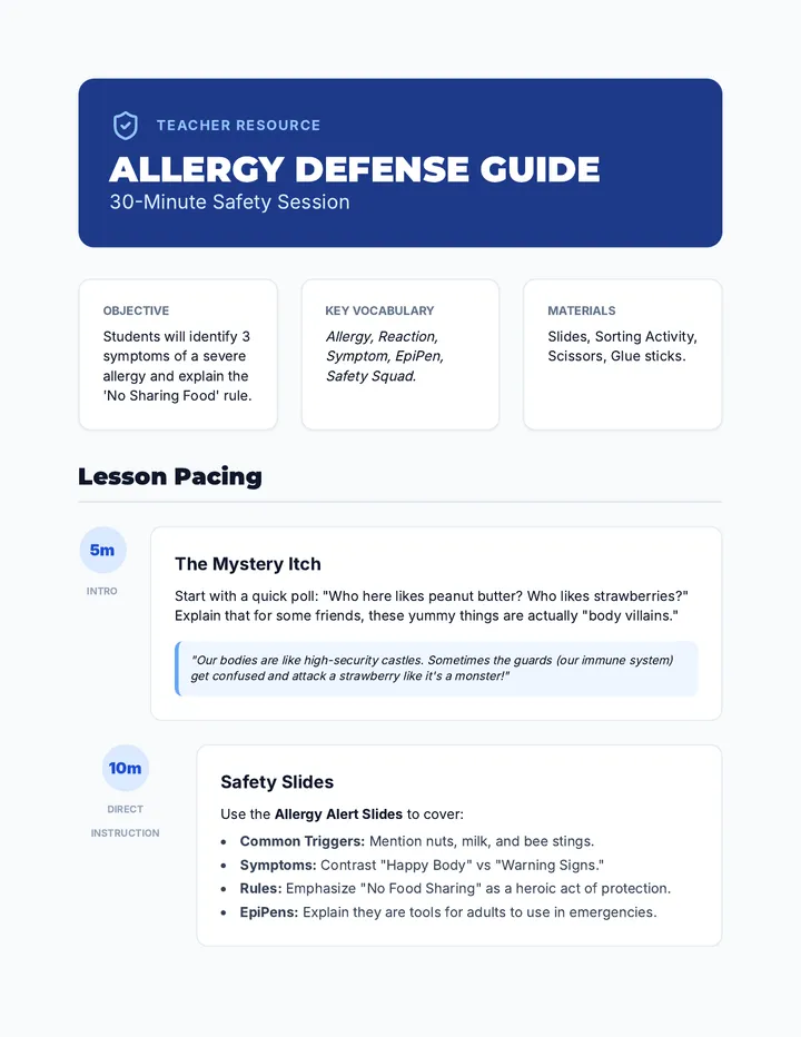 Allergy Defense Teacher Guide