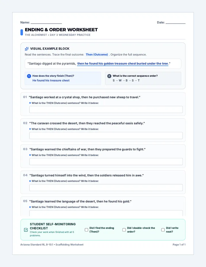 Alchemist Day 3 Worksheet
