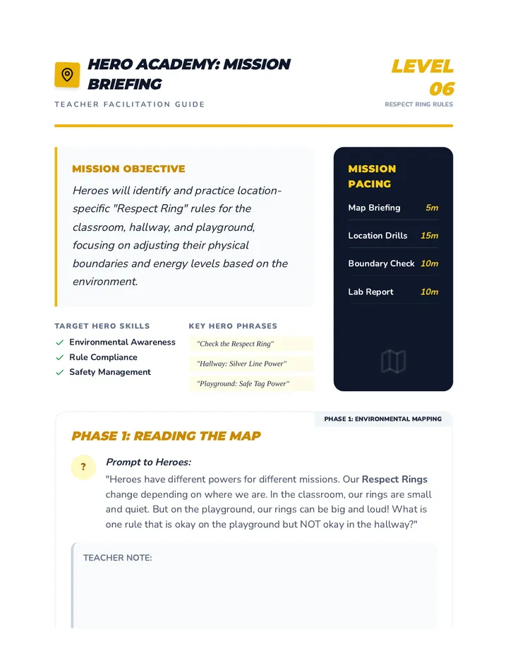 Respect Ring Rules Teacher Guide
