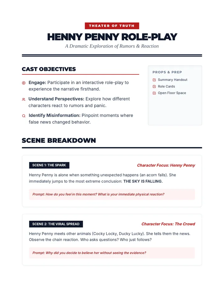 Henny Penny Role Play Activity