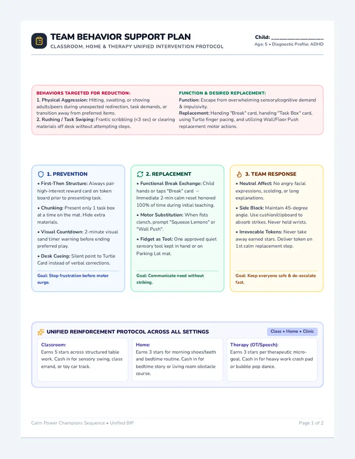Team Behavior Support Plan