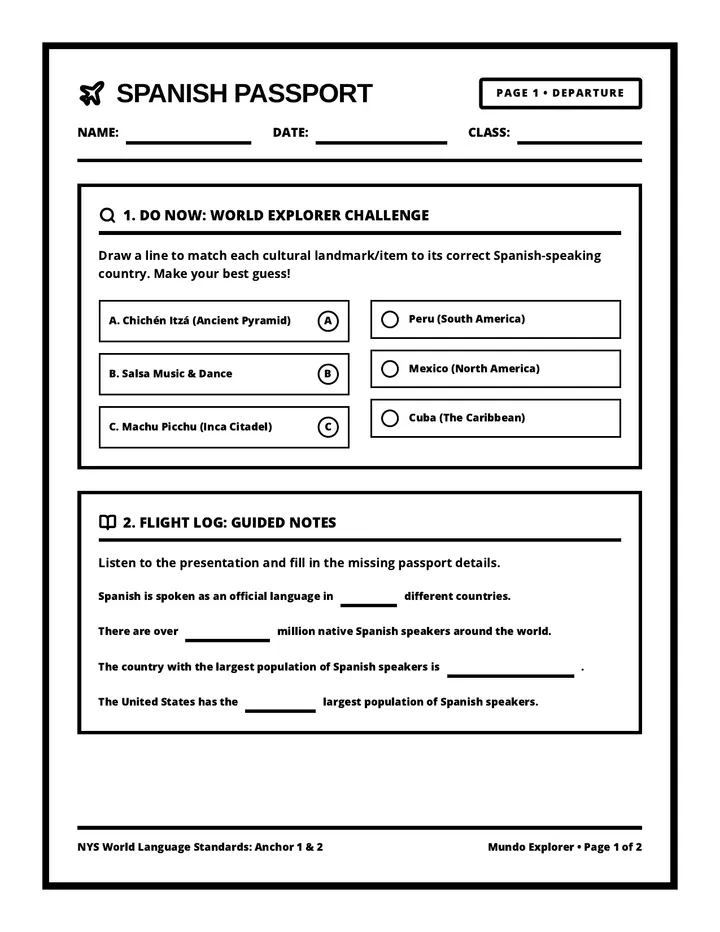 Spanish Passport Handout