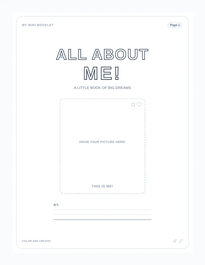 All About Me Booklet