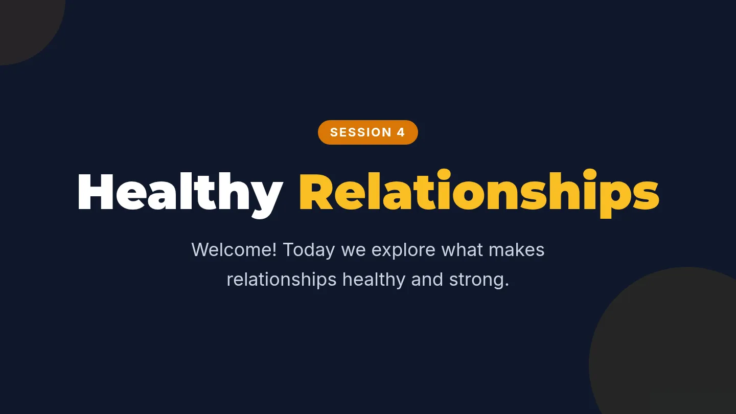 Session 4 Slides Building Healthy Relationships