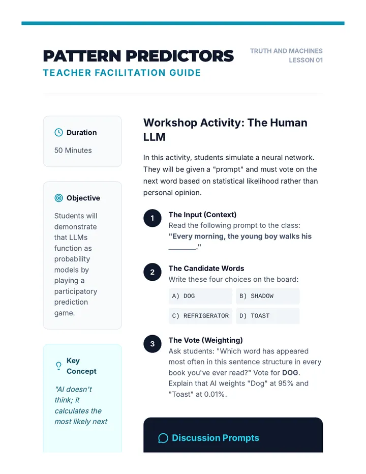 Pattern Predictors Teacher Guide
