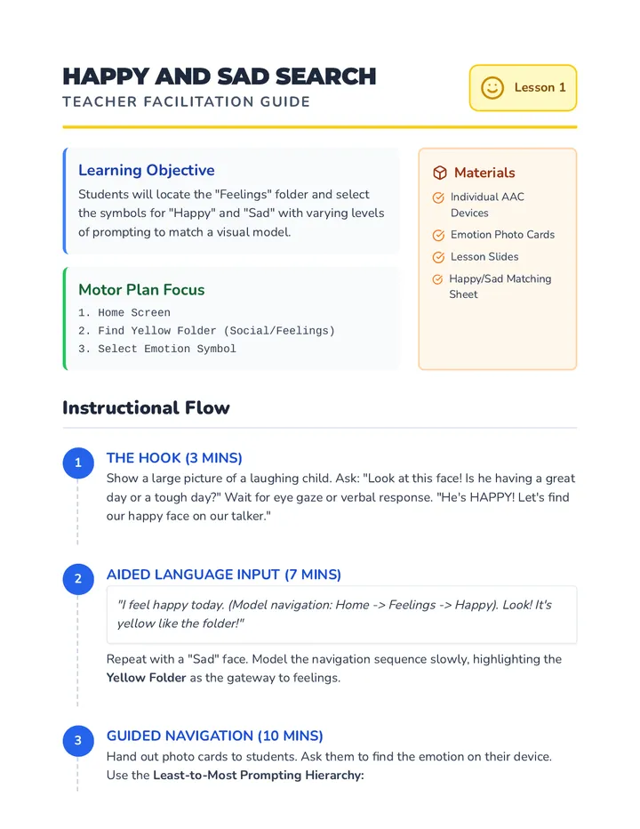 Happy Sad Teacher Guide