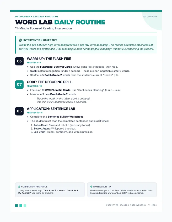 Word Lab Daily Plan Teacher Guide