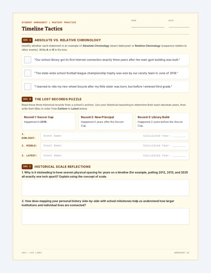 Timeline Tactics Worksheet
