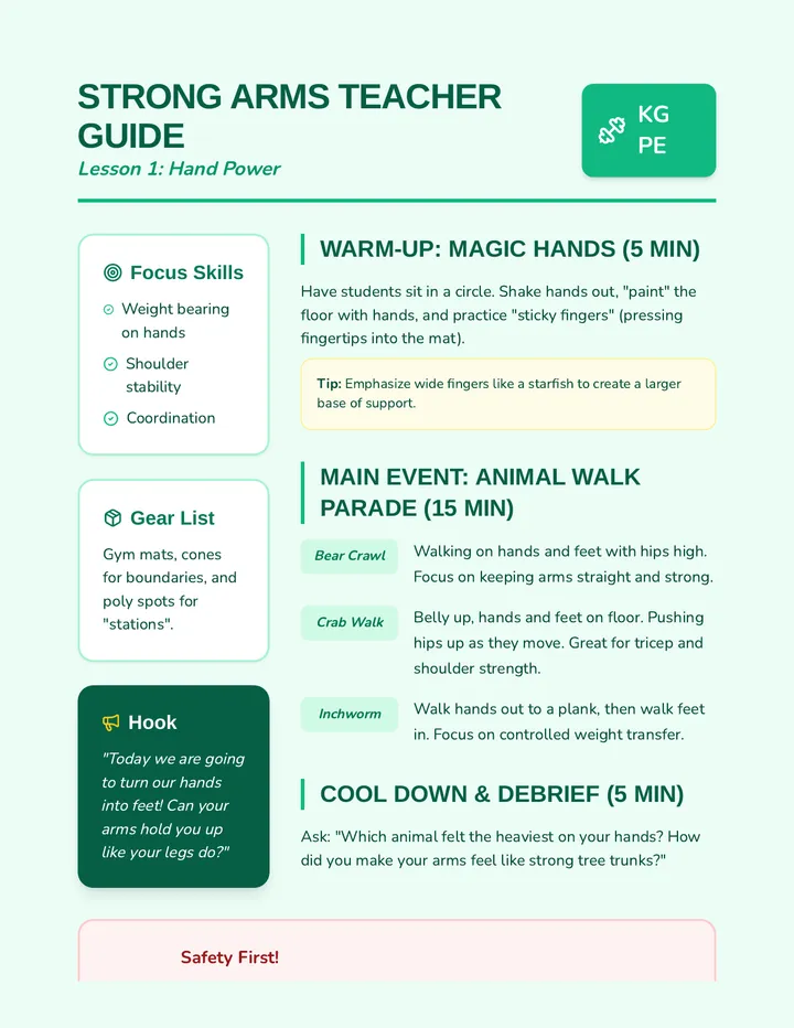 Strong Arms Teacher Guide