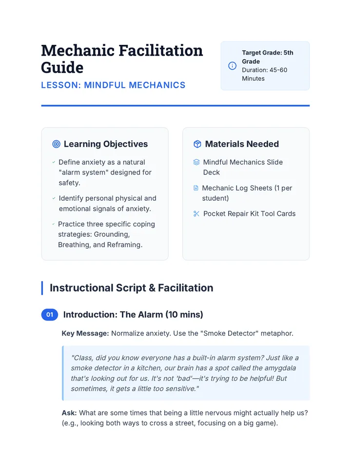 Mechanic Facilitation Guide