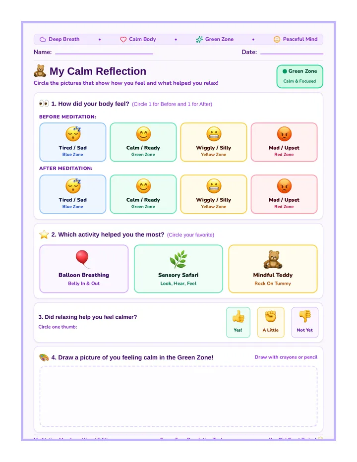 Visual Meditation Worksheet