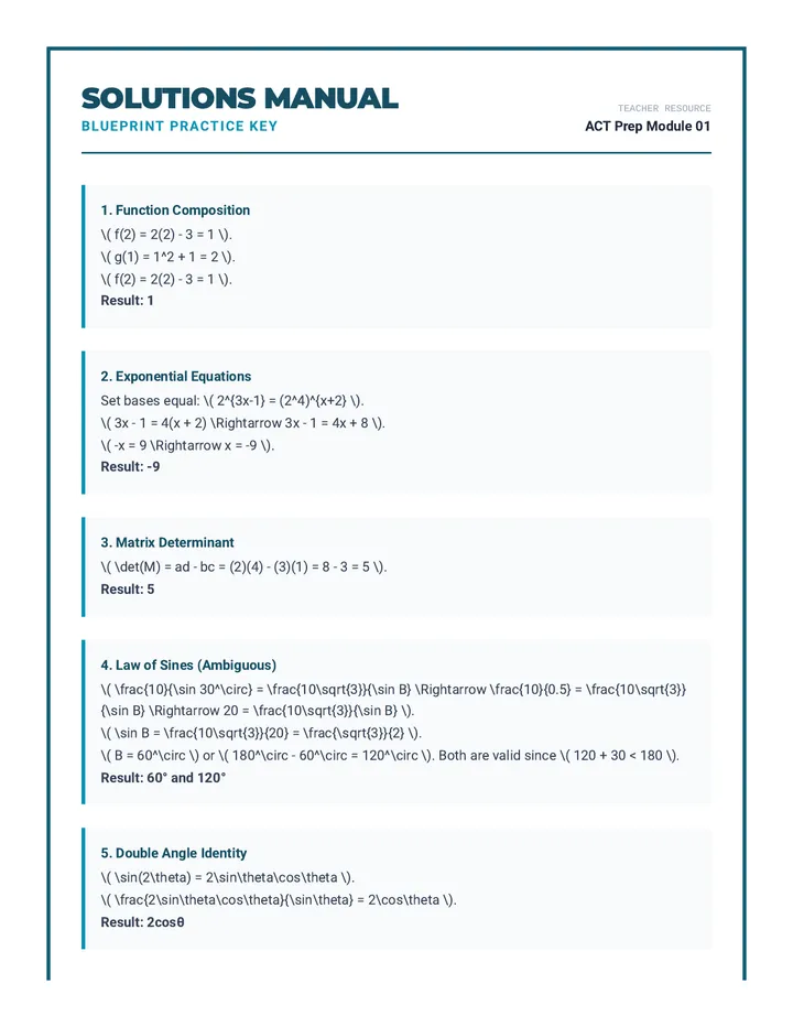 Problem Set Answer Key