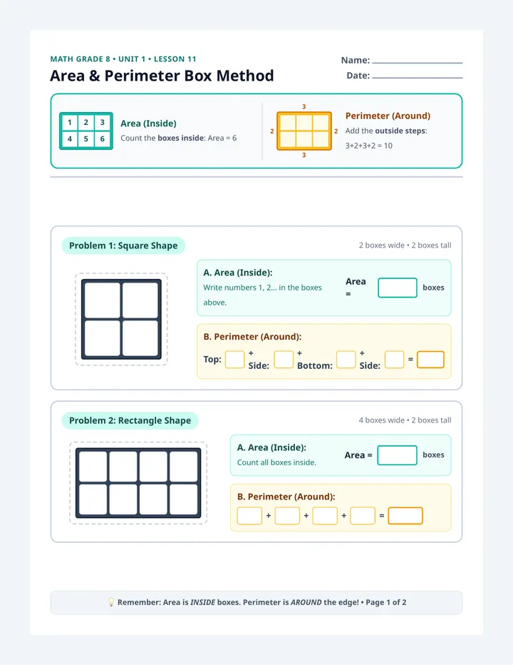 Box Counting Practice Worksheet